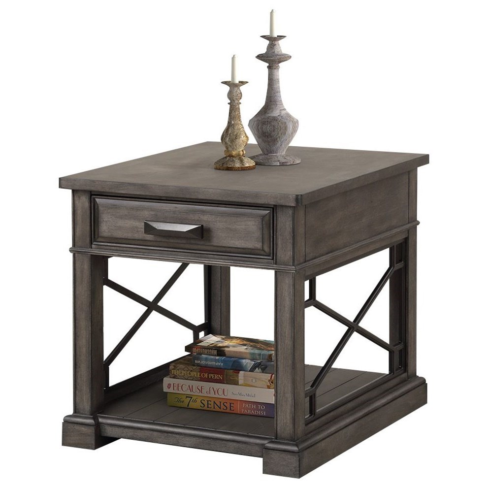 Parker House Sundance Transitional 1Drawer End Table with Outlet and